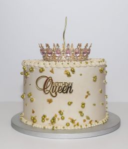 Glitter cake-Tarta con corona y purpurina