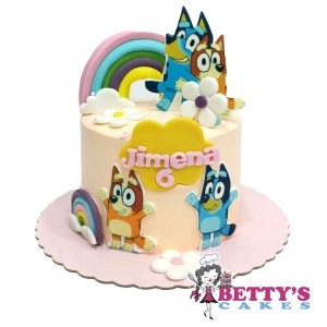tarta bluey fondant y papel comestible